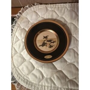 Porcelain Gold Trim Chokin Collector Plate With Several Orca Whales